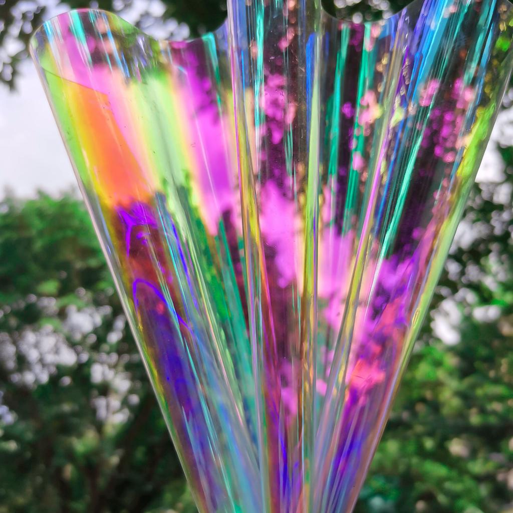A4 Multicolor Iridescent Holographic Clear Transparent PVC Fabric Leatherette Laser Rainbow Film Vinyl Craft Bag Earring DIY Bow