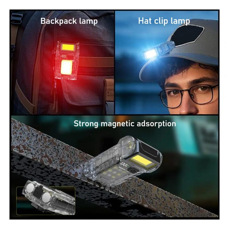 LED Hat Clip Light Rotatable Portable USB Rechargeable Mini Flashlight Lightweight Outdoor Fishing Riding Camping Headlight