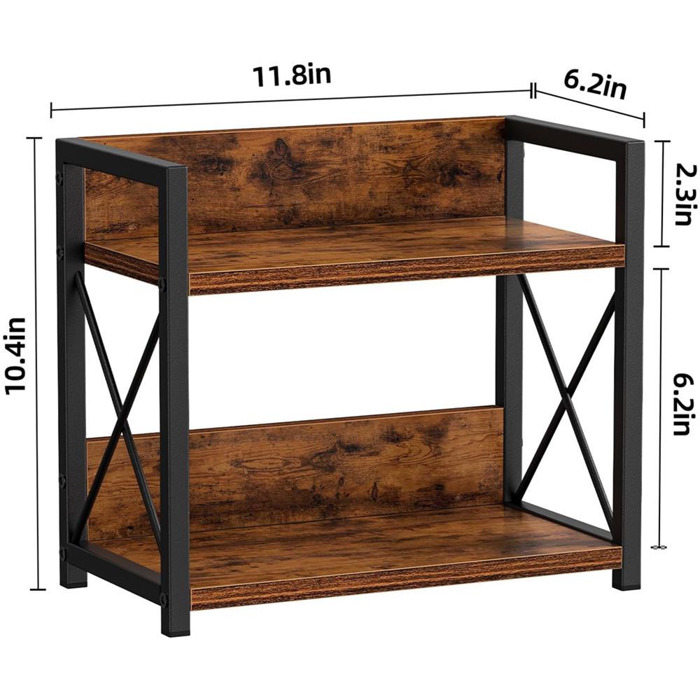 Wooden 2-Tier Spice Rack Kitchen Cabinet Organizer