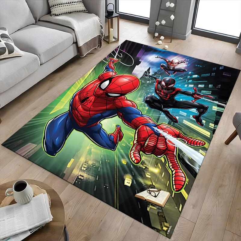 Spiderman City Hero Adventure Carpet For Playroom Bedroom Living Room Sofa Home Decorkids Game Area Rug Nonslip Floor Mat