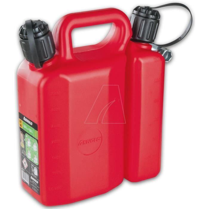 Jerrican Double - Ital - 3,5 L Carburant - 1,5 L Huile De Chaîne - Goulotte Souple Et Rigide