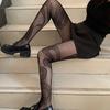 Kawaii Gothic Hollow Out Pantyhose Lolita Bow Knot Fishnet Stockings Women Spicy Girl Black White Sexy Thin Ins Tide Lace Tights