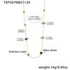 Colorful Heart Glass Stone Tassel Earrings & 18K Gold Plated Stainless Steel Necklace