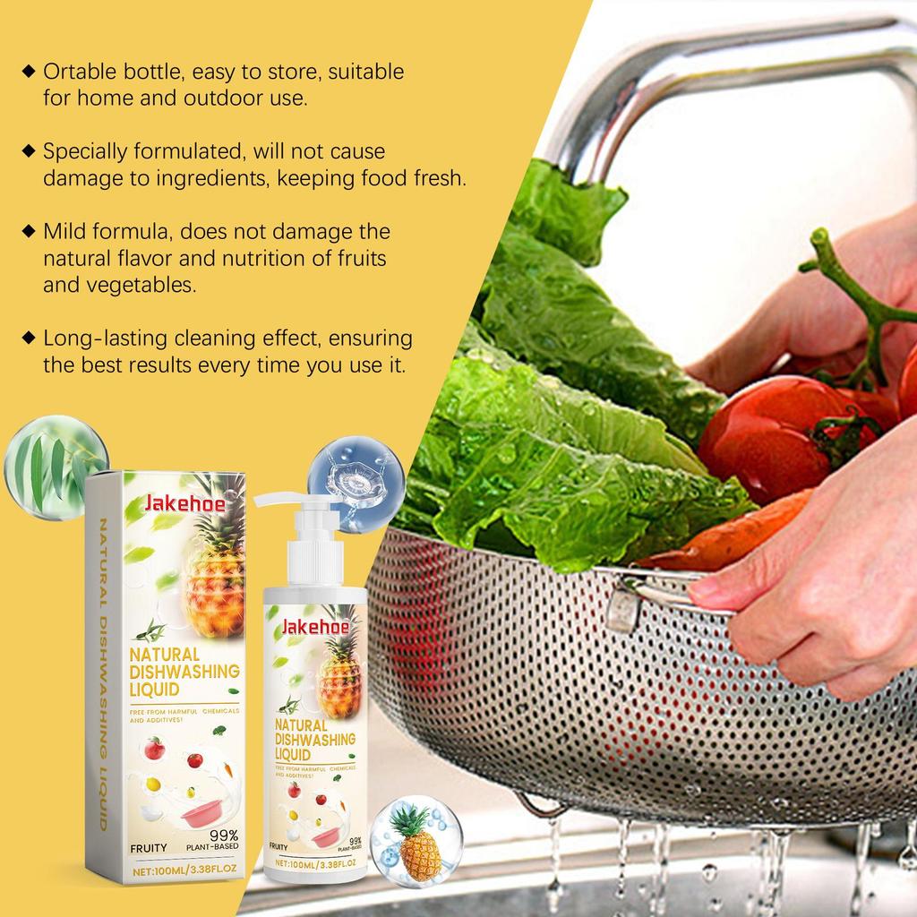 100ml Fruit & Vegetable Cleaner Gentle Degreasing Dishwashing Fruit & Vegetable Multi-Purpose Cleaner