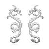 Exaggerated Dragon Shaped Drop Earrings Gold Tone Statement Earrings for Women Bold Fashion Jewelry