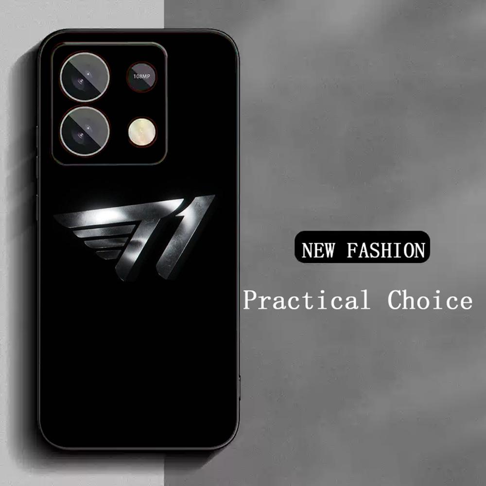T1 Korean eSports logo cool design Phone Case For Xiaomi Redmi Note 14 13 12 11 Pro Plus S 5G 14C A3 Soft Black Phone Cover