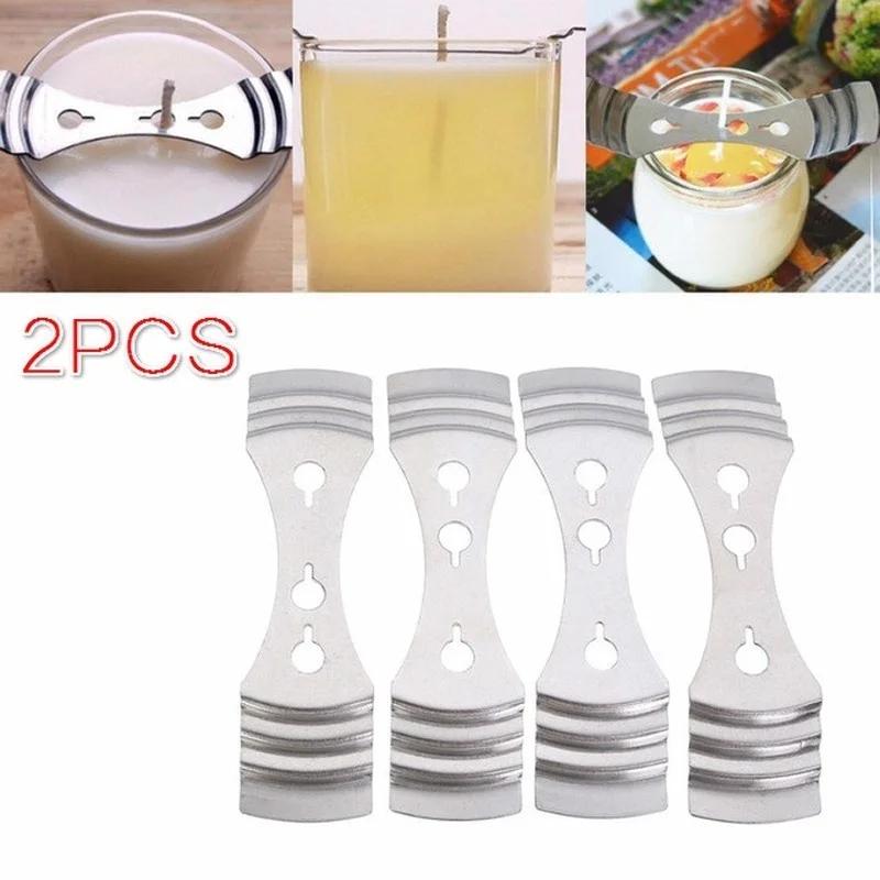 2PCS Metal Candle Wicks Centering Device Holders Hole Clips Making Supplies Tool DIY Handmade Candle Wicks Making Accessories