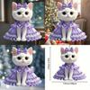 Cat Cute Purple Dress Pattern Acrylic Pendant For Car Accessories Decoration