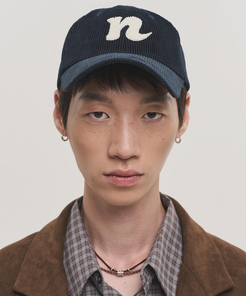 NOISE N Logo Corduroy Ball Cap - Navy