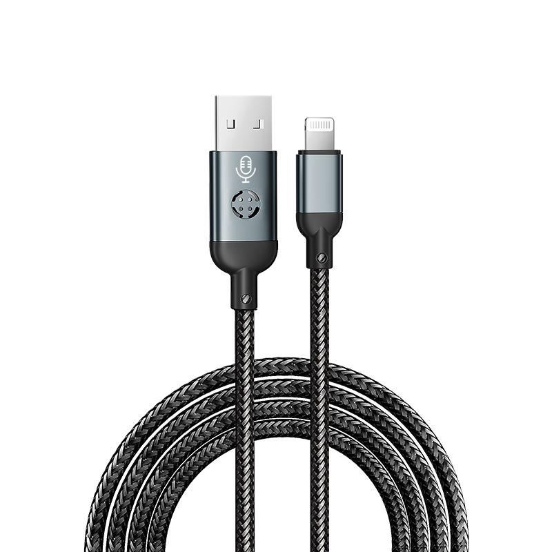 

Universal Fast-Charging Streamer Cable for Apple & Android with Luminous Type-C & Sound Control Apple USB серый