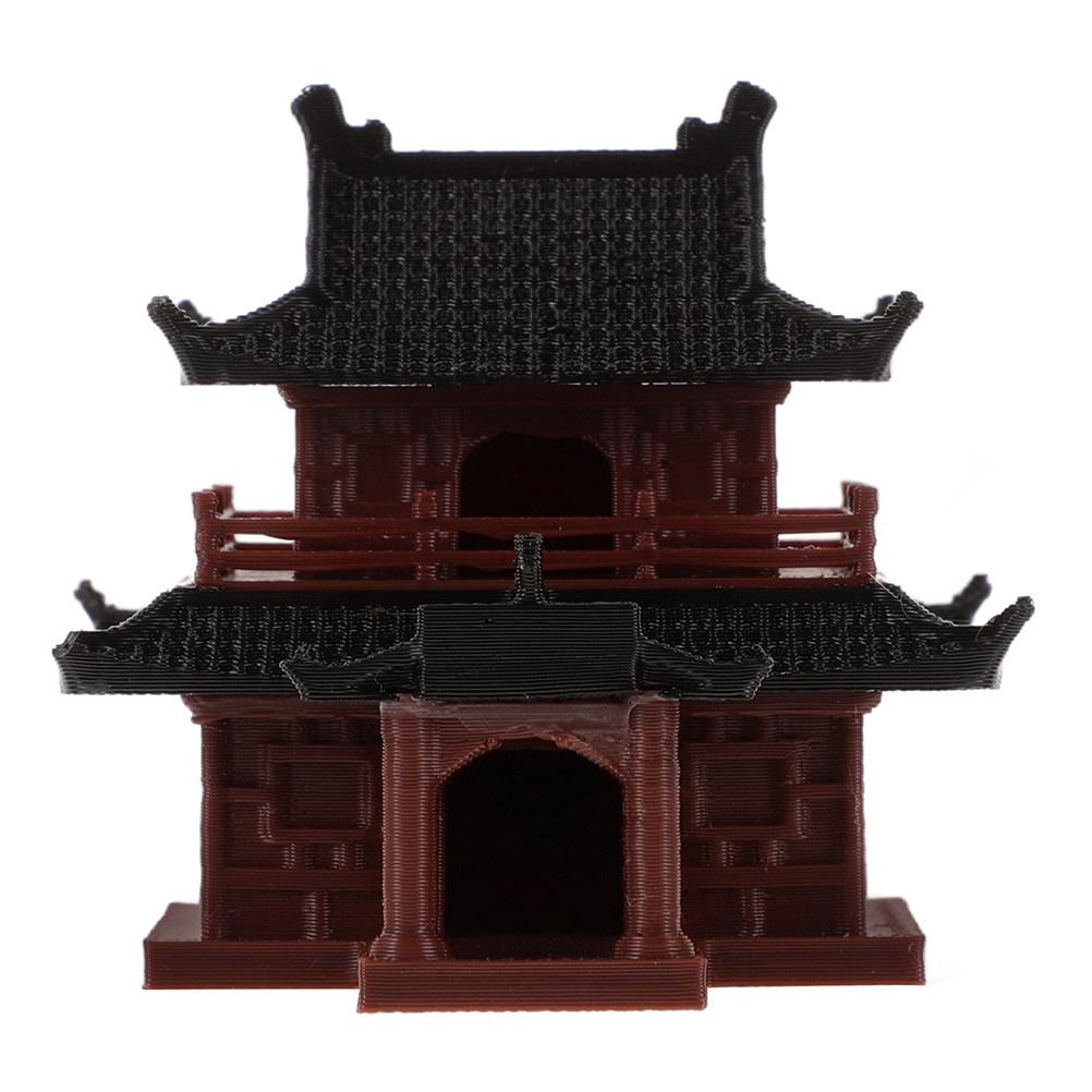 Miniature Pagoda Statue Ancient Architecture Chinese Pavilion Handcrafted Decor Bonsai Aquarium Garden Ornament
