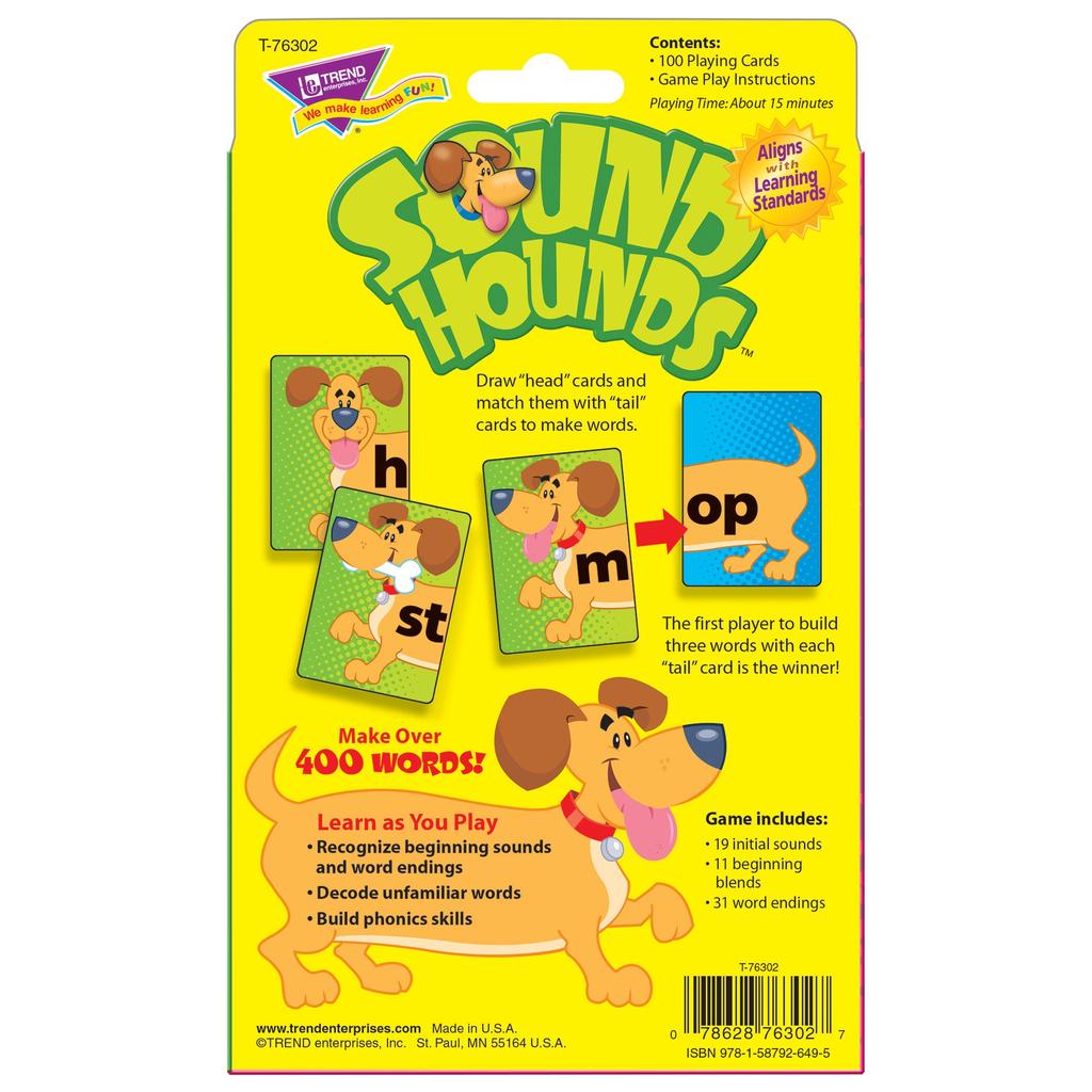 Trend English Vocabulary Card Game Match 2 Cards To Make Words Trend Sound Hounds Learning Game T-76302