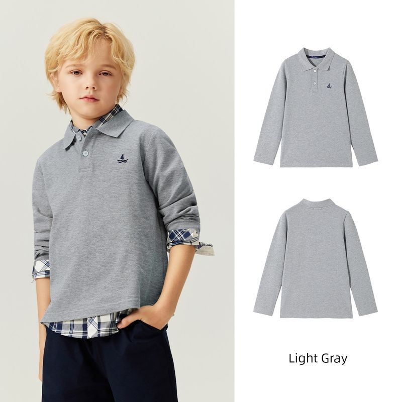 Navigare Italian Small Sailboat Kidsren's Polo Shirt 2026 Spring New Style Long-Sleeved High-Elastic Top for Boys and Girls