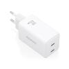 GaN Wall Charger Aisens ASCH-65W2P078-W- 2xUSB Type-C- 65W- White