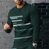 3D Digital Printing T-shirt Street Trend Long Sleeved O-neck Pullover T-shirt Large Men Long Sleeved Casual Sports Men Clothing