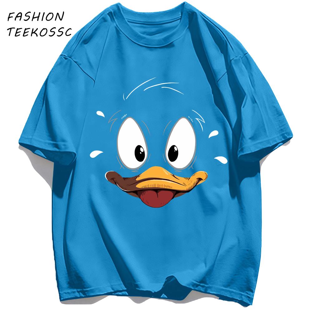 Cute Duck Is Very Nervous Print Men T Shirts Hip Hop ONeck TShirt Soft Cotton Male Sportswear Casual Comfortable Clothes