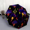 1pc Lightning Pattern Automatic Folding Umbrella - Portable Foldable Design with 8 Ribs, Durable Plastic & Iron Frame, Casual Outdoor Access