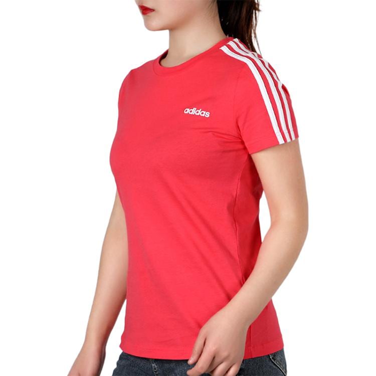 Adidas T Shirts Women's Pink Crew Neck Moderate Straight Fit FM6431