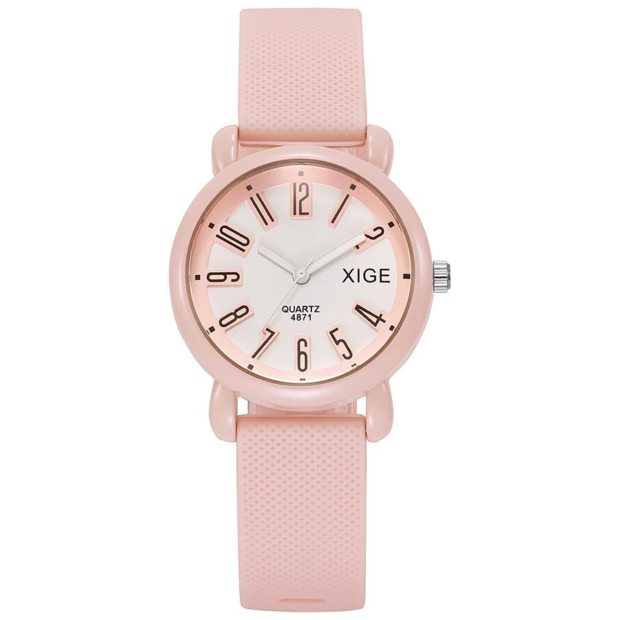 Candy Color Silicone Strap Waterproof Women'S Watch Student Watch Dopamine Color Matching Quartz Watch