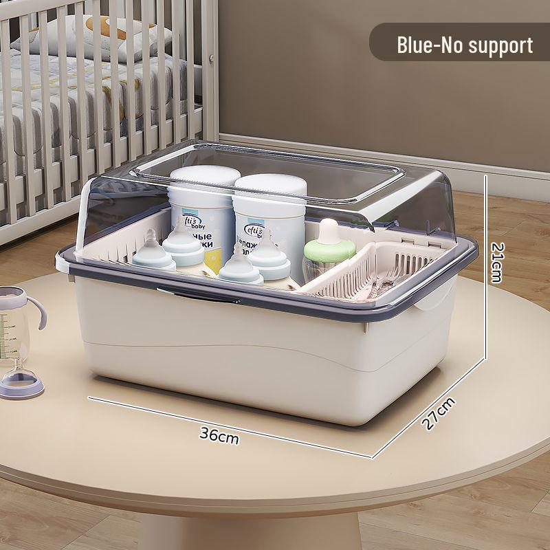 Dustproof Milk Bottle Storage Box with Lid - Baby Supplies & Toys Organizer