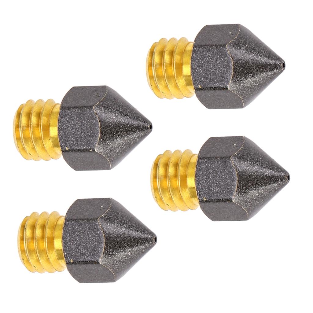 4 Pcs 3D Printer Nozzles Three Hole High Flow Fast Printing Extruders PTFE Coated Brass Print Head