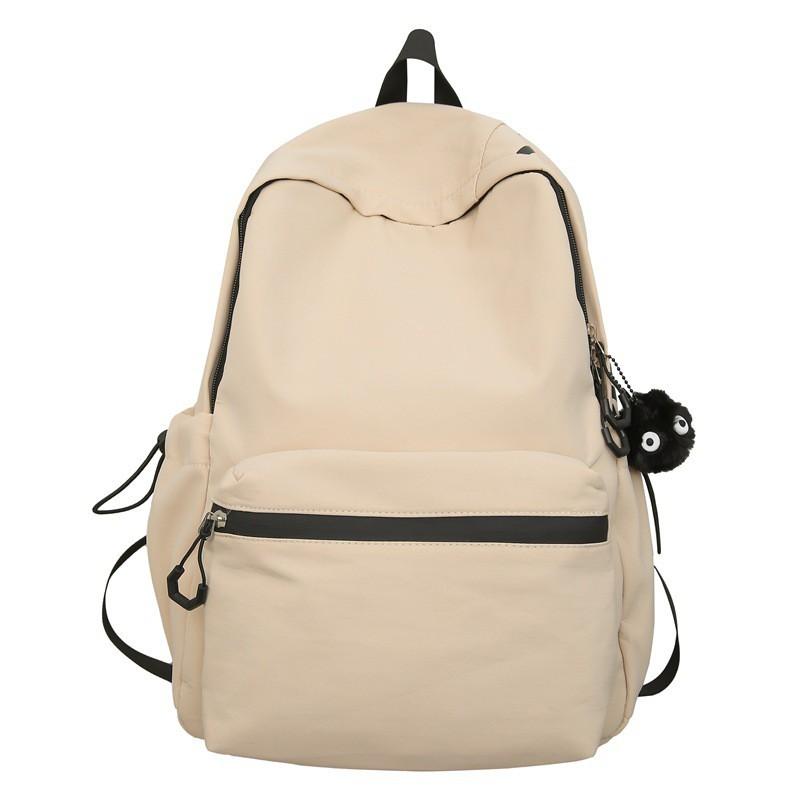 Japanese Ins Fashion Brand Light Solid Color Backpack Korean Girl All-matching Travel Casual Simple Schoolbag