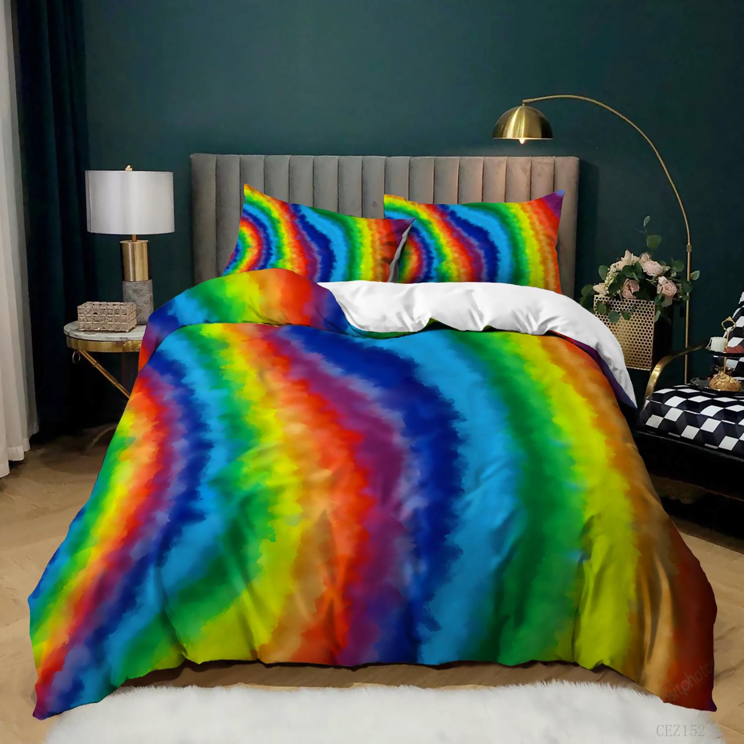 

Personalized Dirty Rainbow Bed Three-piece Digital Printing Kit 135 * 200 (two-piece set) 90g