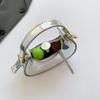 Women's Textured Crossbody Lipstick Bag: Candy Color Mini Crescent