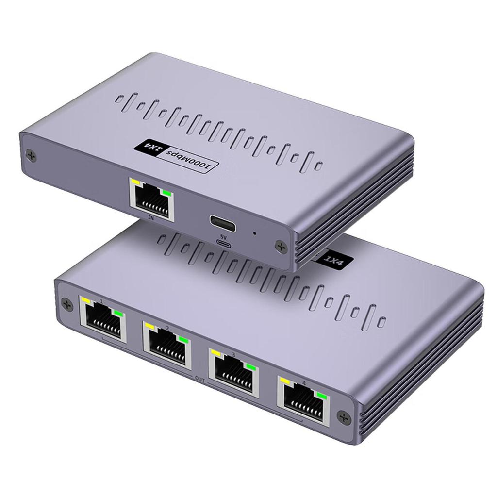 Switch Divisor de Red Gigabit RJ45 de 1 a 4