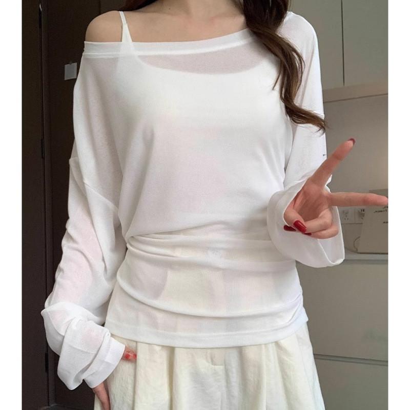 Womens Summer Long Sleeve T Shirt With Tie Waist And Sun Protection For Casual Wear