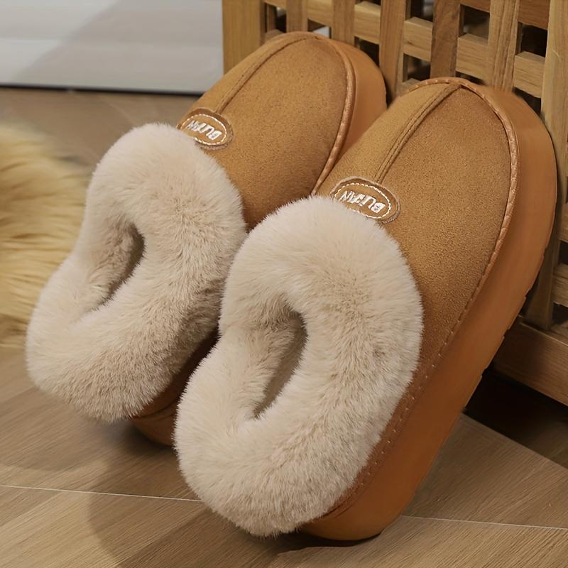 Thickened Warm Low-Top Couple's Plush Indoor Slippers for Men and Women, New 2025 Autumn/Winter Home Shoes