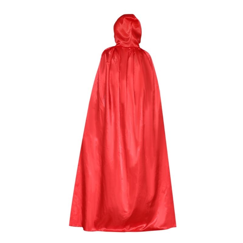 Halloween Hooded Cloak Hooded Robe Cloak Vampires Cosplay Cape 80cm/120cm/150cm Long Cape for Adult Kids