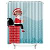 TU Christmas Santa Claus Shower Curtain Festive Holiday Bathroom Decor Waterproof Modern Farmhouse Xmas Pattern Home Decor