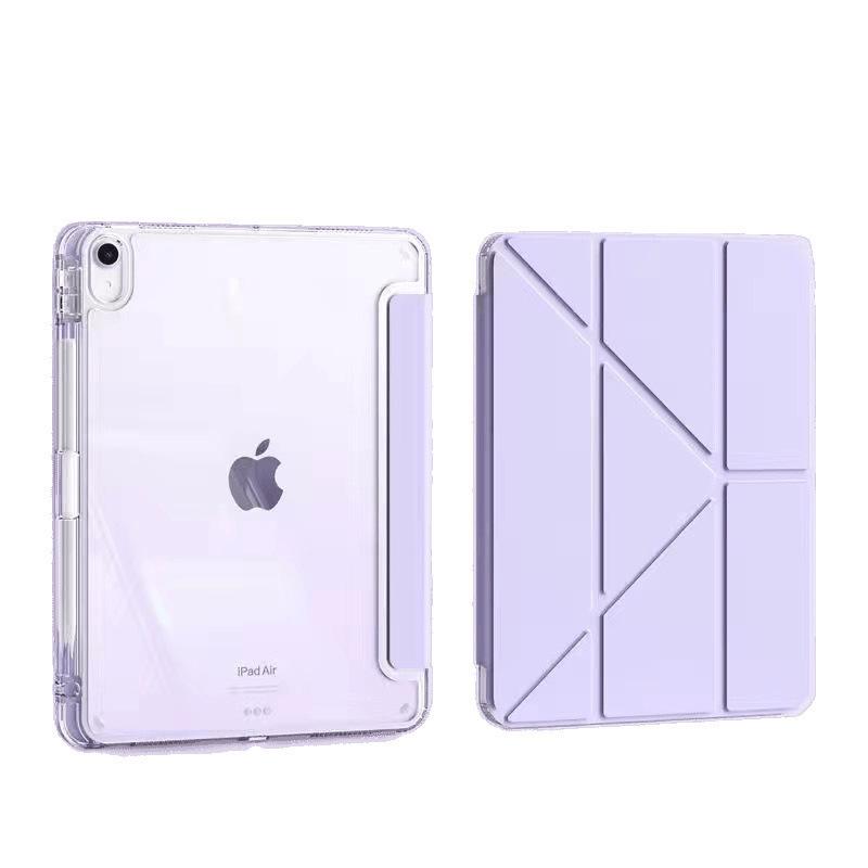 iPad 11 Acrylic Protective Case, 2025 Model: Tri-fold + Y-Type Design with Pen Slot, Anti-Bending Shell
