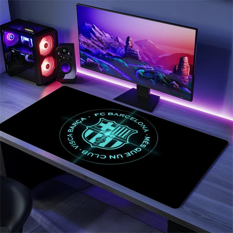 Barça Mouse Pad, Large Gaming Desk Mat, Non-slip XXL Mousepad for Laptop & Tablet, Mini PC Playmat with Stitched Edges
