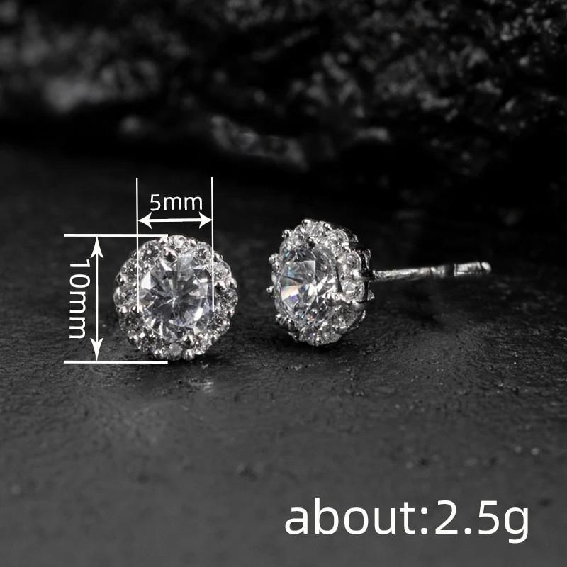 Sterling  AAA Cubic Zircon Stud Earrings for Women Exquisite Couple Earrings Fancy Anniversary Trendy Jewelry Gifts