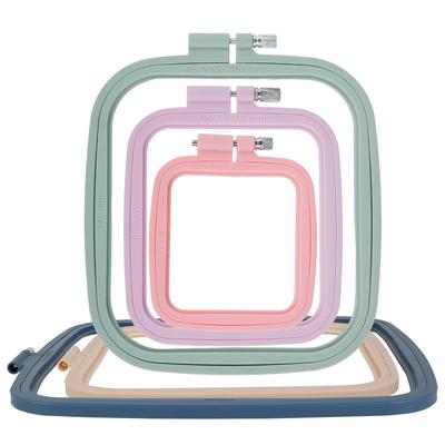 4/5 Adet DIY Plastik Kare Nakış Kasnağı Aracı El Sanatları Çapraz Dikiş Çin Geleneksel Yuvarlak Bambu Çerçeve Ahşap Dikiş Araçları