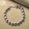 925 Sterling Silver 10mm Round Bead Chain Bracelet Fashionable Wedding Jewelry