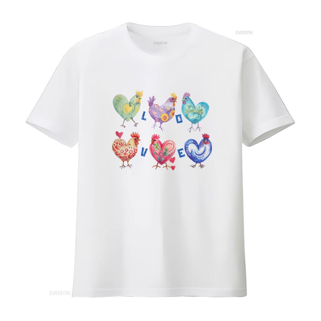 Chicken Lover T Shirt Valentine s Day Farm Life Apparel for Organic Egg Enthusiast Coop Retro vintage Washed fashion homme