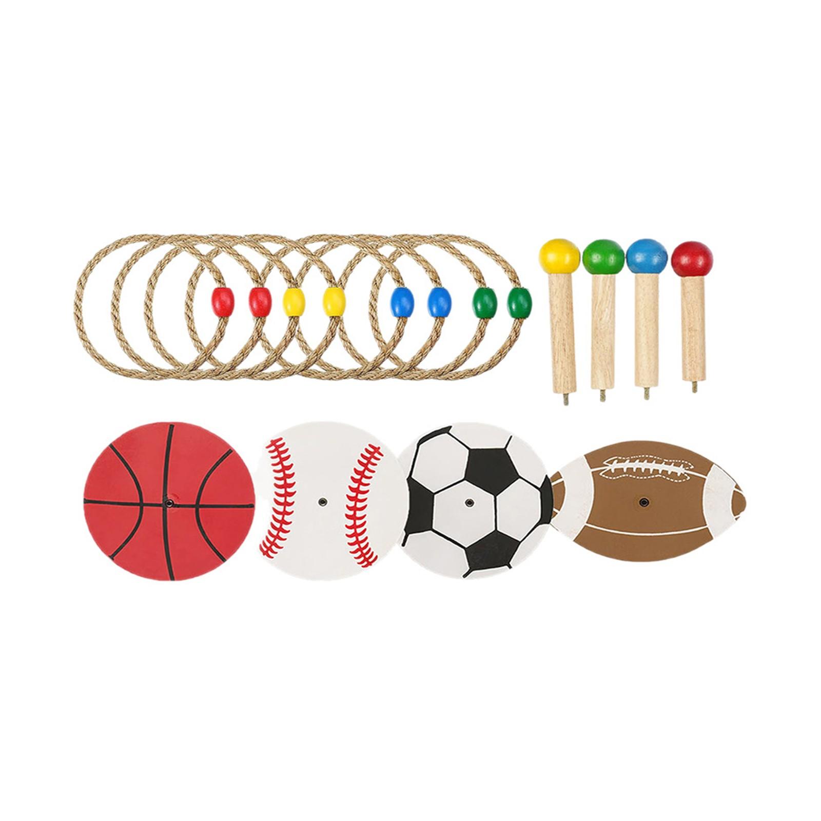 

Sports Outdoor Ball Hemp Rope Ring Throwing Educational Toy Game Children s Outdoor Sports Sensory Training Game One Size