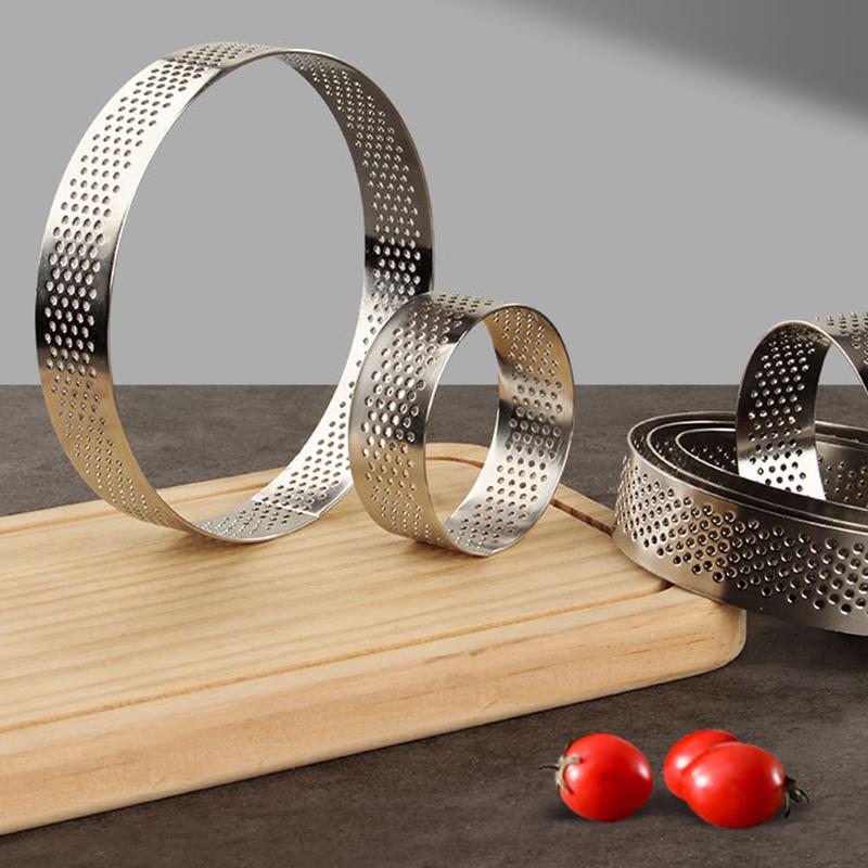 6PCS 5/6/7/8/9/10CM Diameter Baking Mold Stainless Steel Cake Tart Ring (BPA-Free, No FDA)