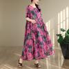 DIMANAF New 2026 Sundress Women Plus Size Summer Casual Print Long Dress Oversize Cotton Loose Maxi Floral Beach Holiday