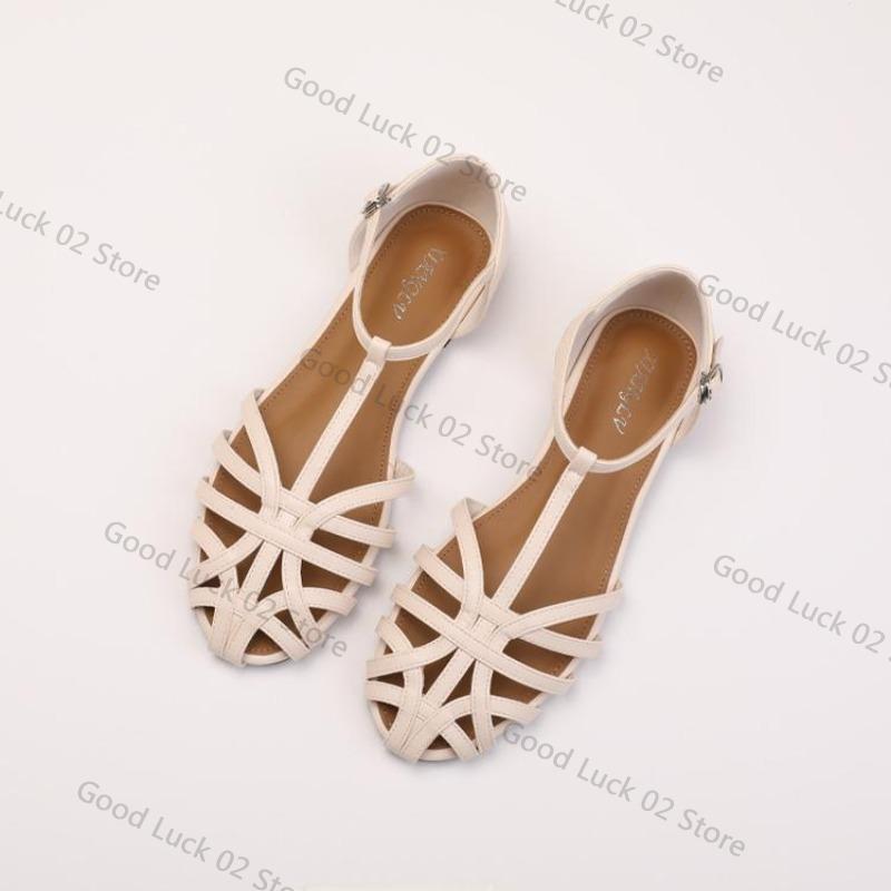 Fashion Large Size 35 44 Fashion Roman Sandals Women 2025 Summer New French Gladiator Low Heel Women Luxury Sandals Zapatos De Mujer