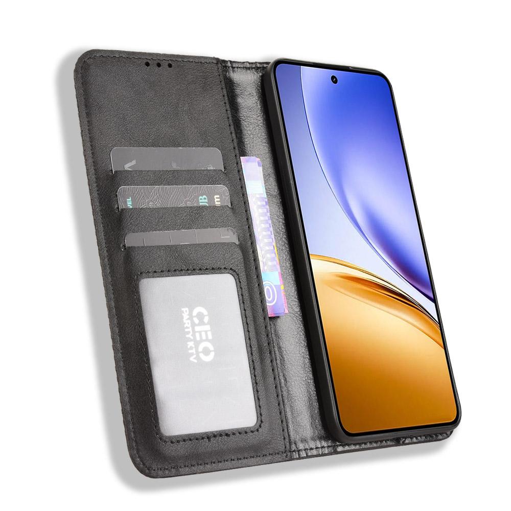 For Realme 14T 5G/14 5G Leather Case Wallet Stand Retro Texture Phone Cover