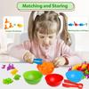 1Set Montessori Soft Rubber Dinosaur Toys for Kids, Stacking Bowl Matching Game, Color Sorting Matching Sensory Puzzle Toys