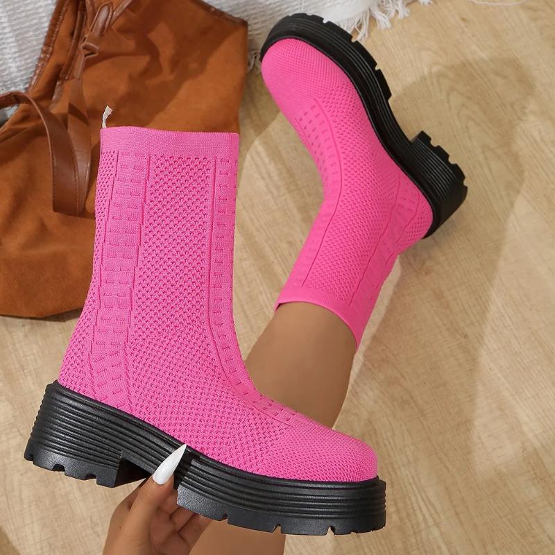 Fashion Shoes for Women 2024 New Trend fashion Women Socks Boots  Spring Fashion Breathable Casual Platform Ankle Boots Zapatos De Mujer