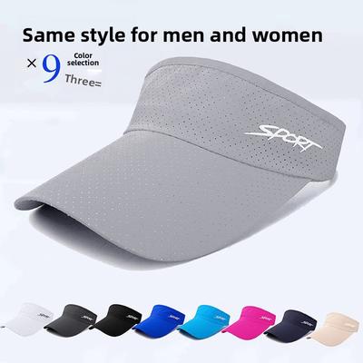 1ks Letní Dámské Prodyšné Vzdušné Sluneční Klobouky Rychleschnoucí Visor UV Ochrana Vrchní Prázdný Jednobarevný Pánské Sportovní Tenisové Běžecké Opalovací Čepice
