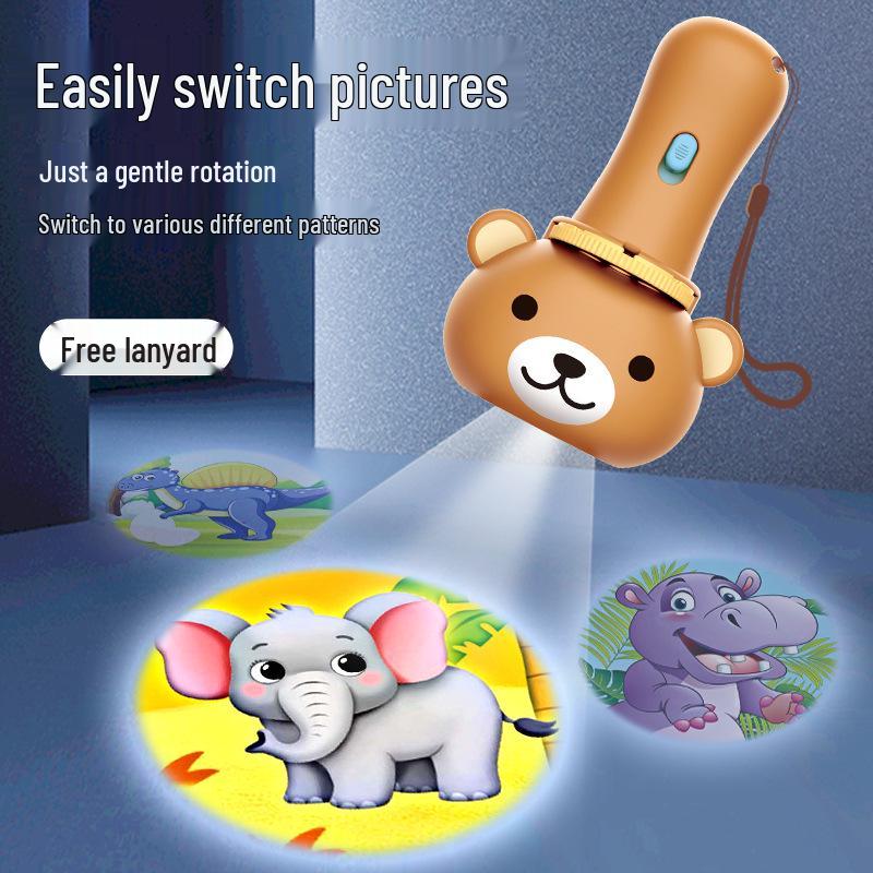 Children's Cartoon Projection Flashlight - Luminous Educational Toy