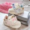 2025 New Little Girls' White Skate Shoes - Thick Soled Casual Sports Sneakers for Middle and Big Kids