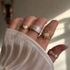 Stainless Steel French White Enamel Rings for Women Drip Glaze Romantic Elegent Girl Ring Daily Wear Sweet Y2K Jewelry No Fading